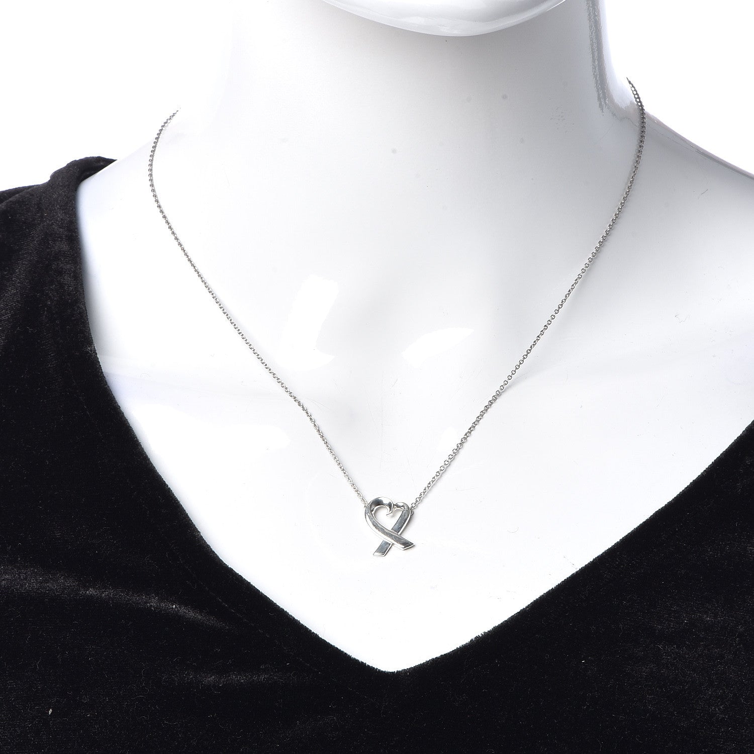 Tiffany Sterling Silver Small Paloma Picasso Loving Heart Pendant Necklace 2 of 6