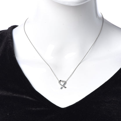 Tiffany Sterling Silver Small Paloma Picasso Loving Heart Pendant Necklace 2 of 6