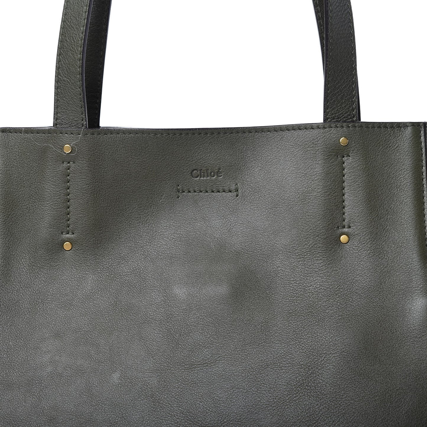 Smooth Calfskin Medium Milo Shopping Tote Midnight Green