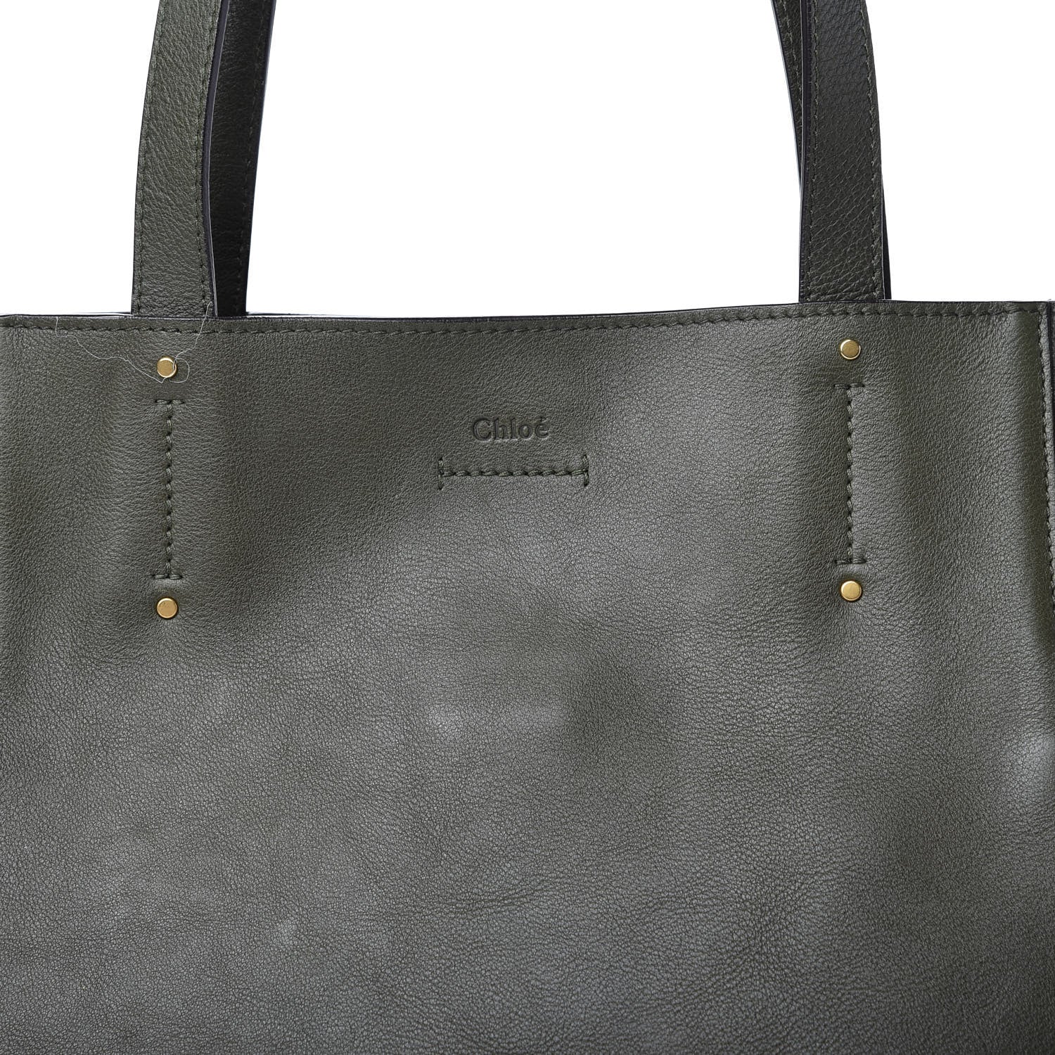Chloe Smooth Calfskin Medium Milo Shopping Tote Midnight Green 10 of 11
