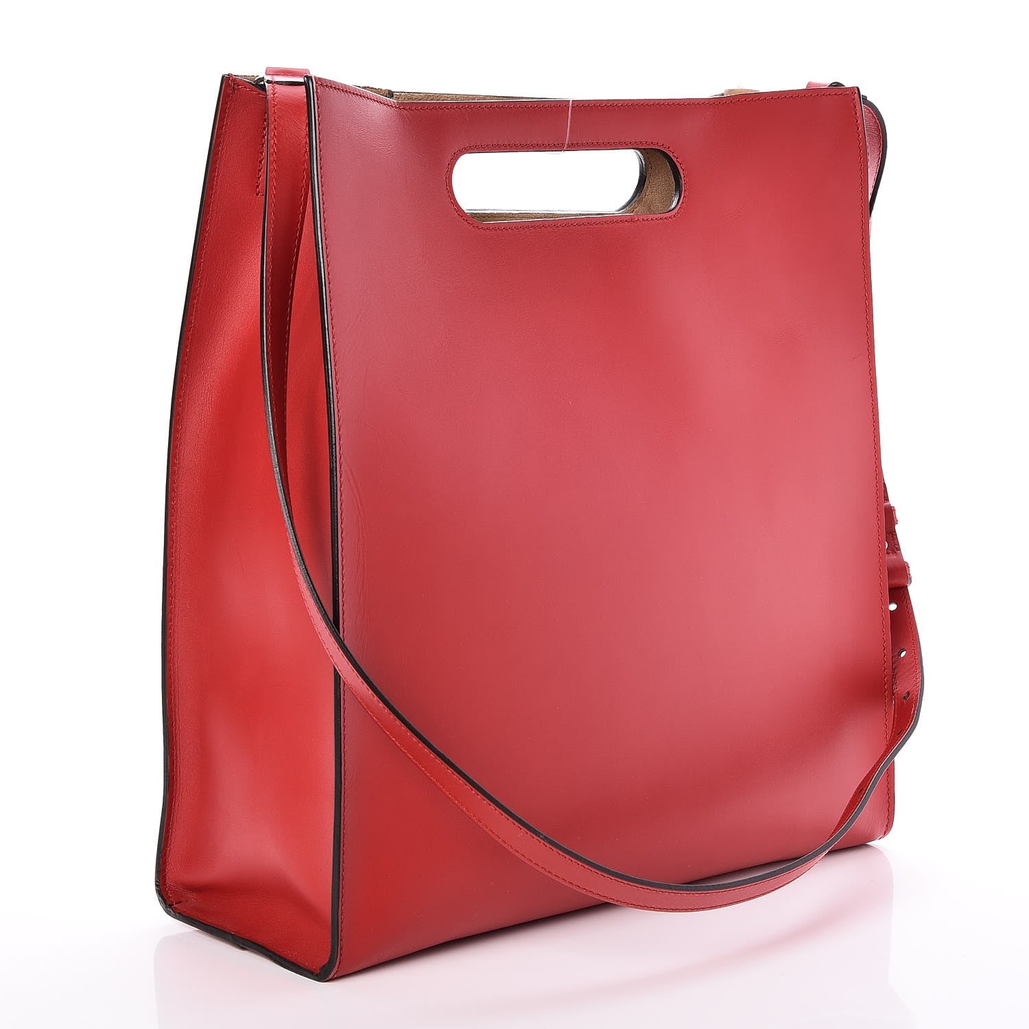 Gucci Calfskin Embossed Medium XL Tote Red 3 of 6