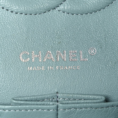 Chanel Tweed Quilted Medium Double Flap Blue White Pink Green 6 of 10