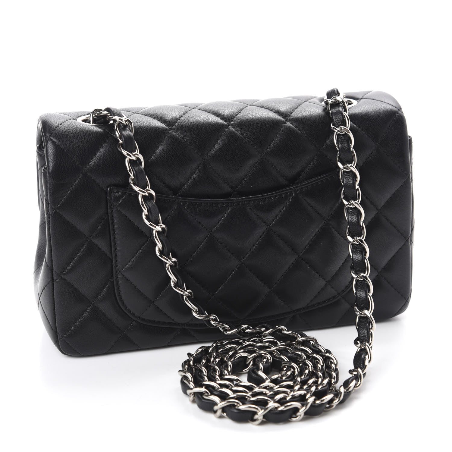 Chanel Lambskin Quilted Mini Rectangular Flap Black 3 of 11