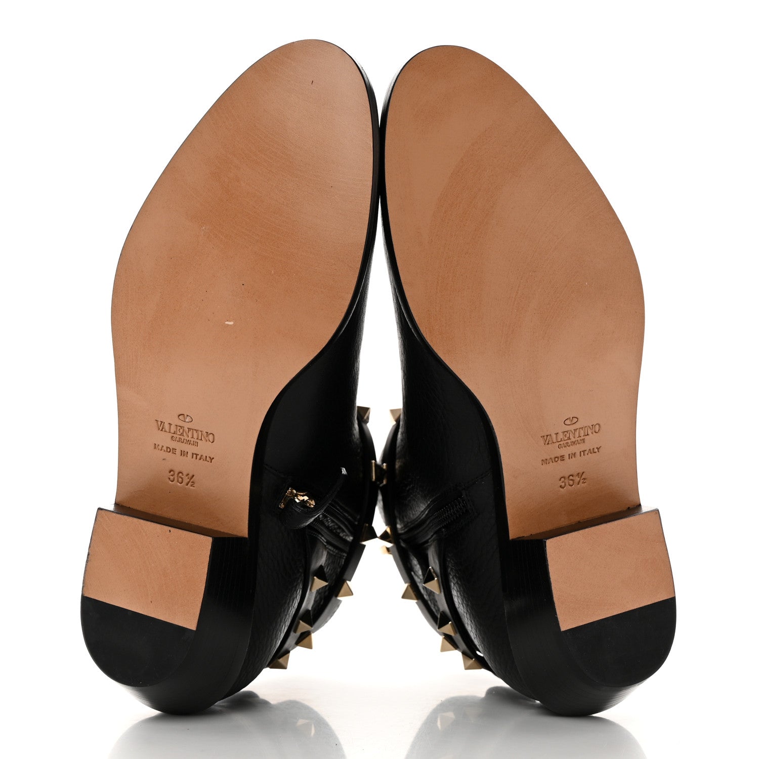 Valentino Garavani Grained Calfskin Rockstud Single Buckle 35mm Cowboy Ankle Boots 36.5 Black 5 of 11