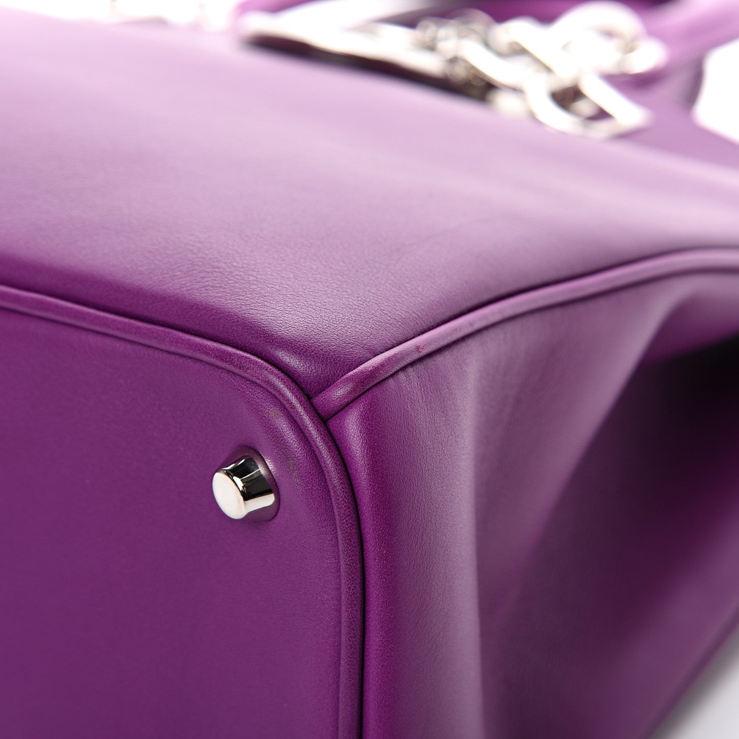 Christian Dior Smooth Calfskin Large Diorissimo Tote Purple 10 of 13