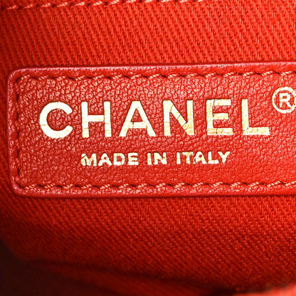 Chanel Shiny Calfskin Goatskin Quilted Small Coco Curve Vanity Red 6 of 9