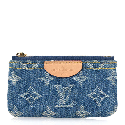 Louis Vuitton Monogram Denim Key Pouch Denim Blue 1 of 8