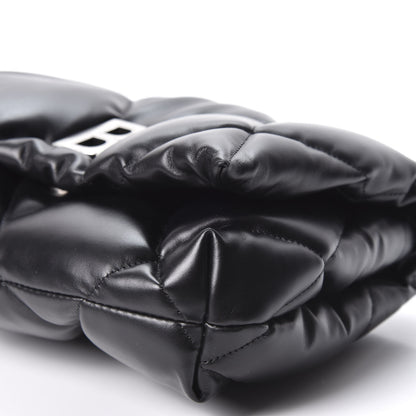 Balenciaga Nappa Calfskin Quilted Touch B Puffy Clutch Black 6 of 8