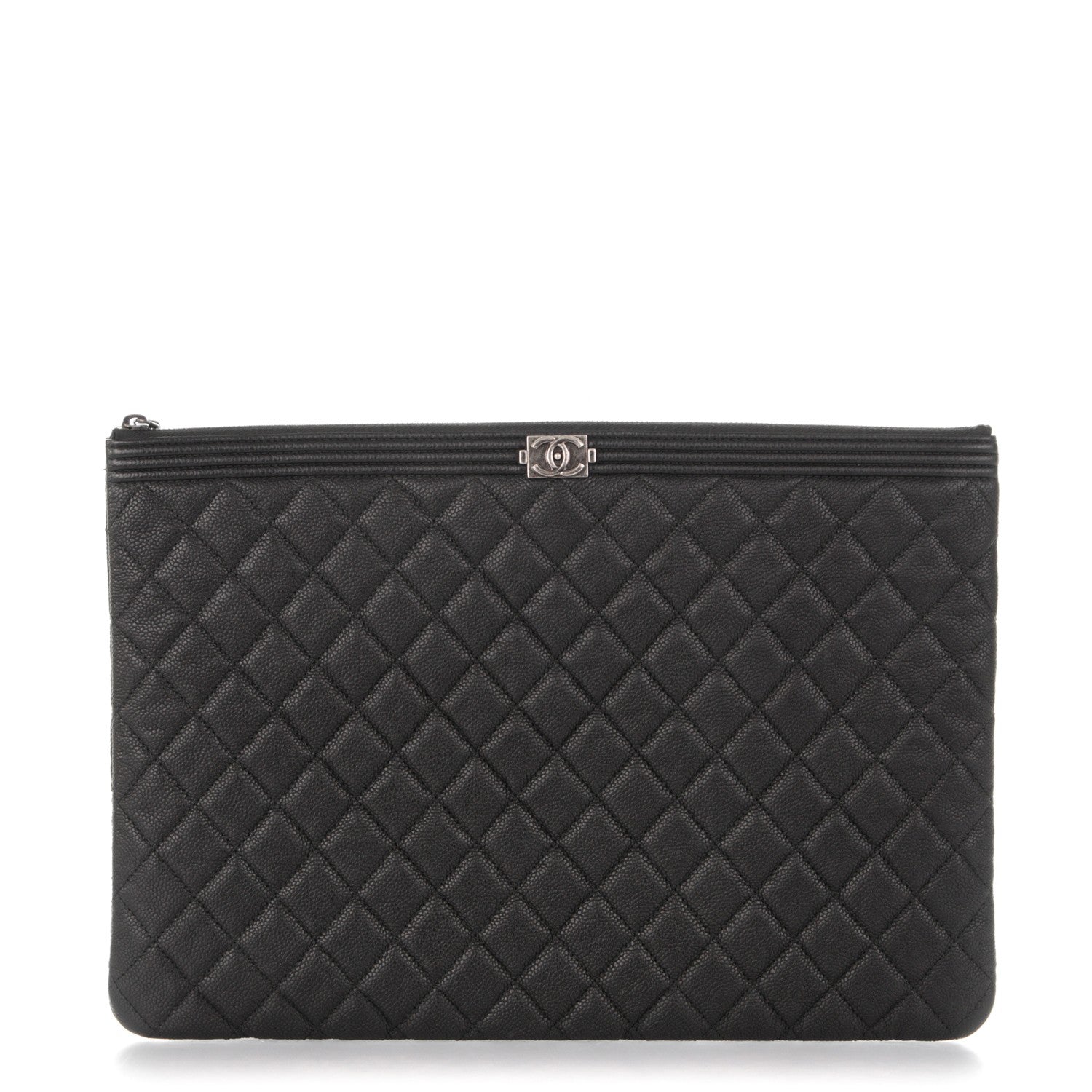 Chanel Caviar Quilted Large Boy Cosmetic Case Black 1 of 7