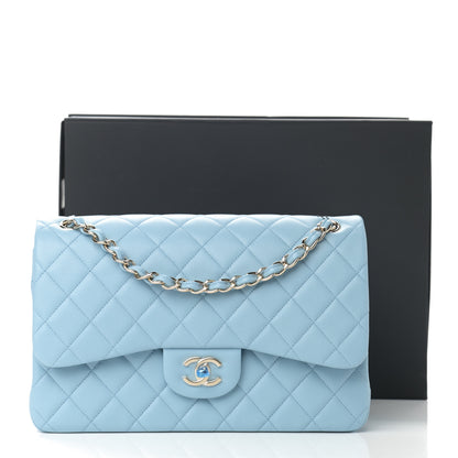 Chanel Caviar Quilted Jumbo Double Flap Light Blue 13 of 13