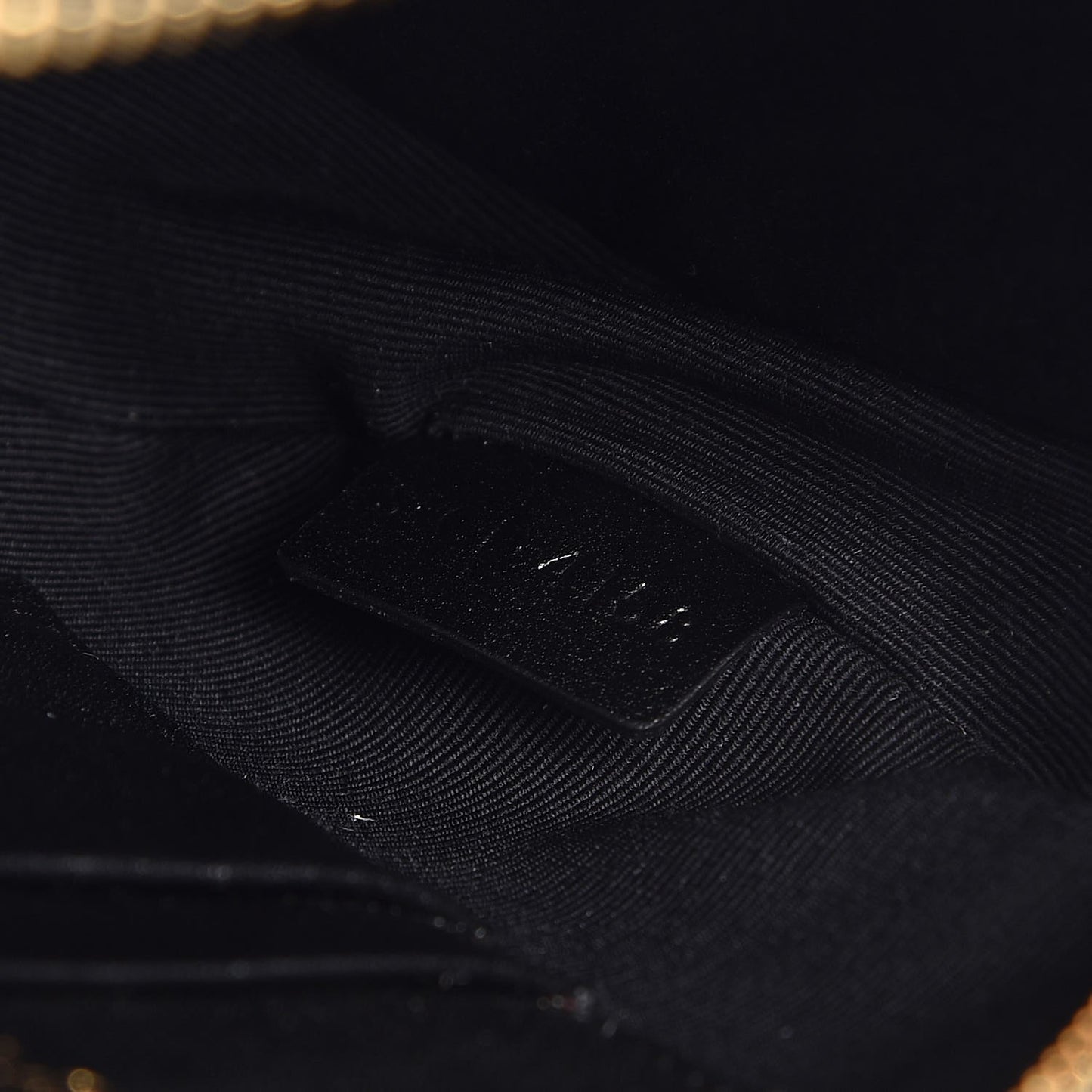 Calfskin Quilted Small C Charm Bag Black