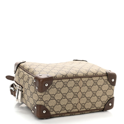 Gucci GG Supreme Monogram Textured Calfskin Square Messenger Bag Beige Ebony New Acero 4 of 10