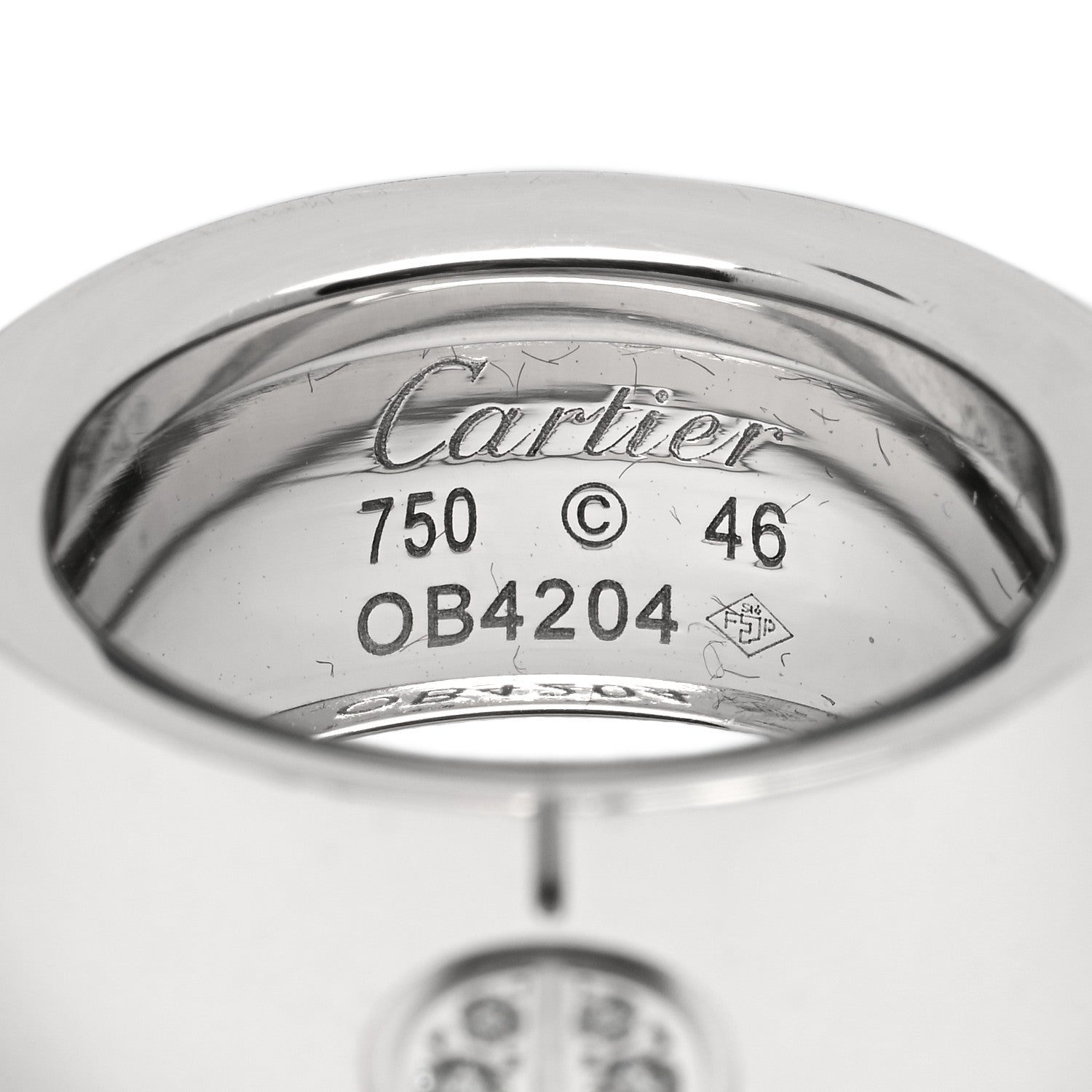 Cartier 18K White Gold Diamond 11mm LOVE Ring 46 3.75 3 of 3