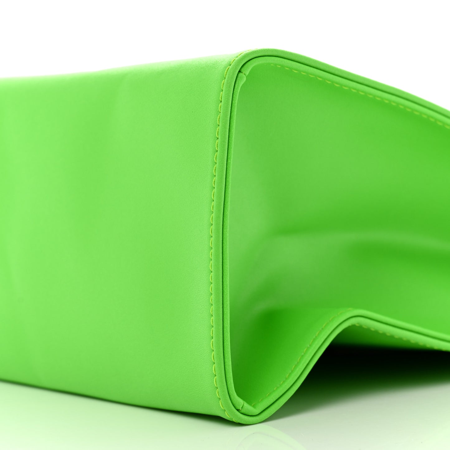 Vegan Leather Medium Shopping Bag Highlighter Green