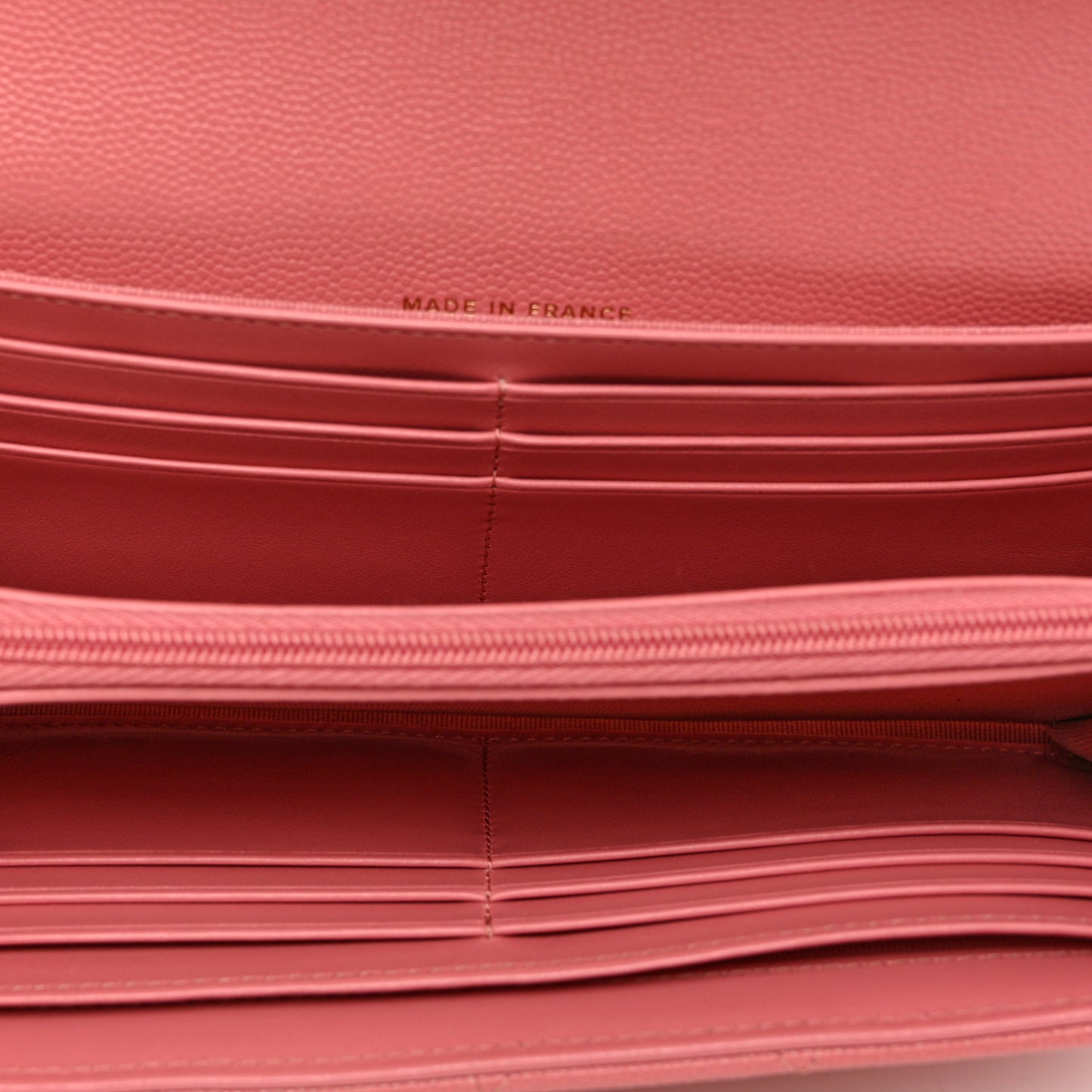 Caviar Quilted Long Flap Wallet Dark Pink
