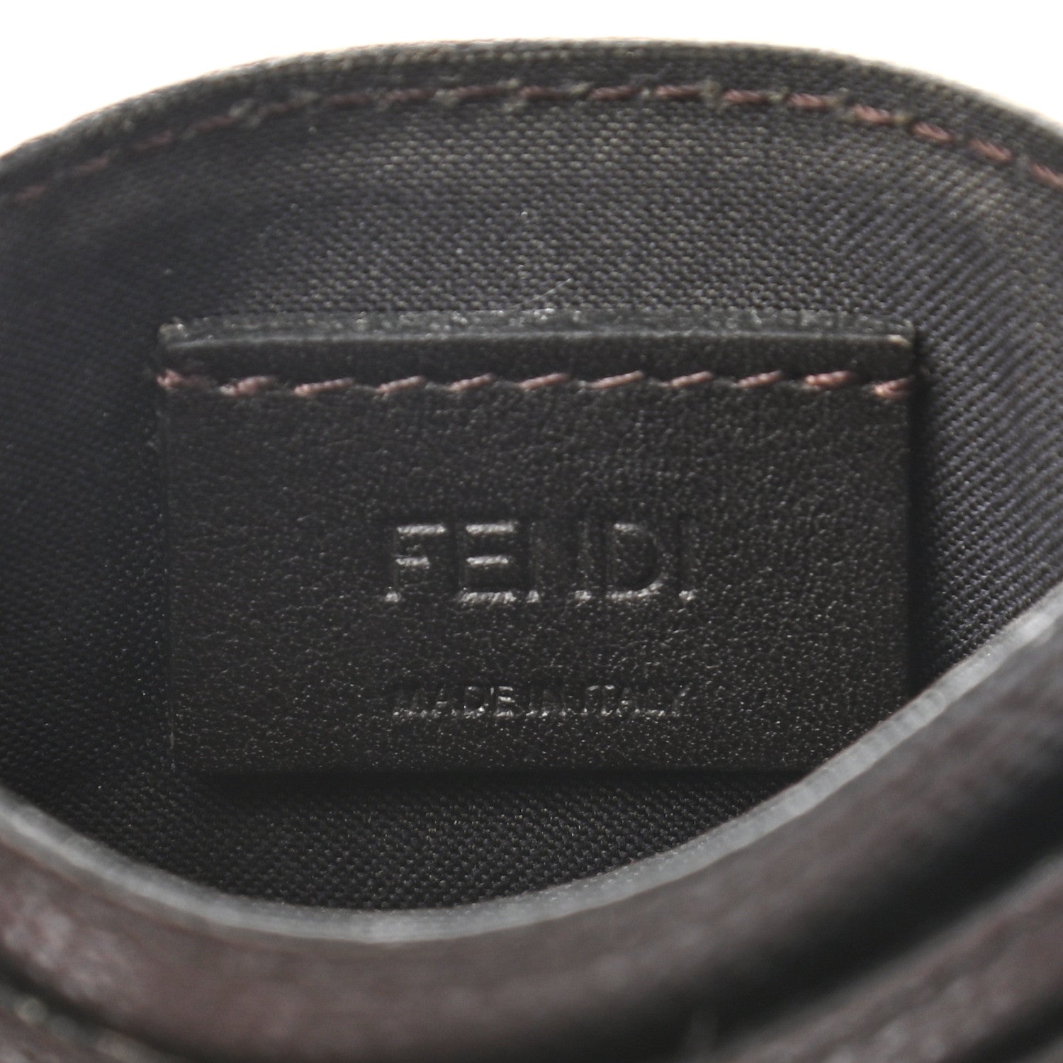 Fendi Vitello Cruise Bi-Color FF 1974 Embossed Card Holder Maya Black 6 of 8