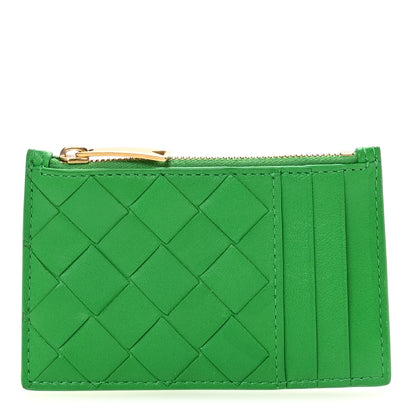 Bottega Veneta Nappa Intrecciato Zipped Card Case Parakeet 1 of 9