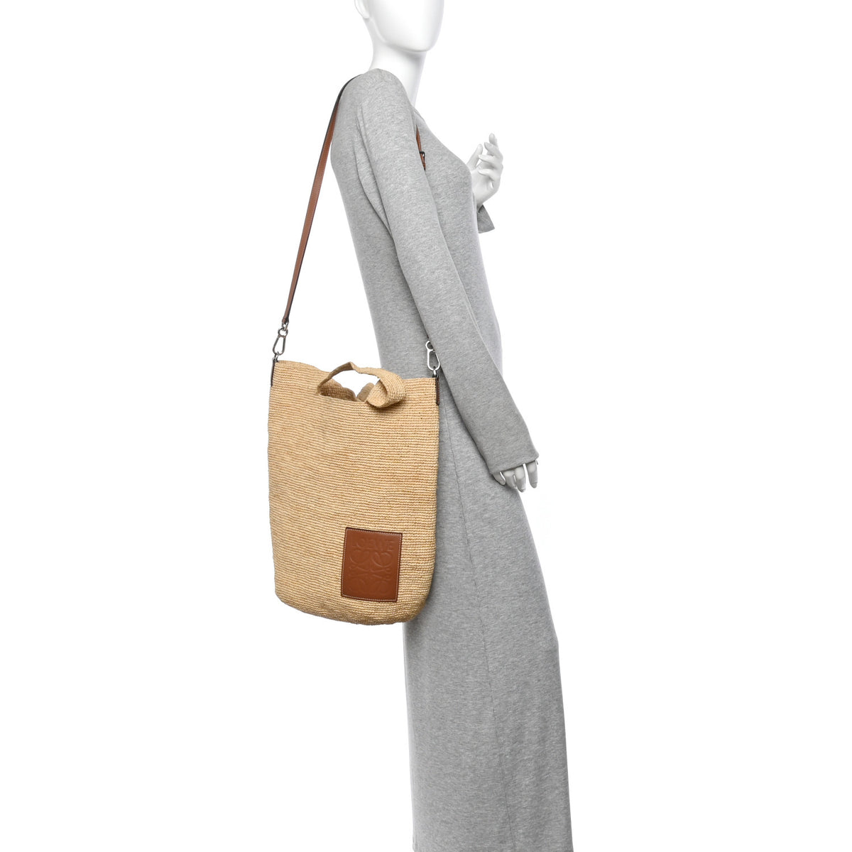 Loewe Raffia Paula's Ibiza Slit Tote Bag Natural Tan 3 of 17