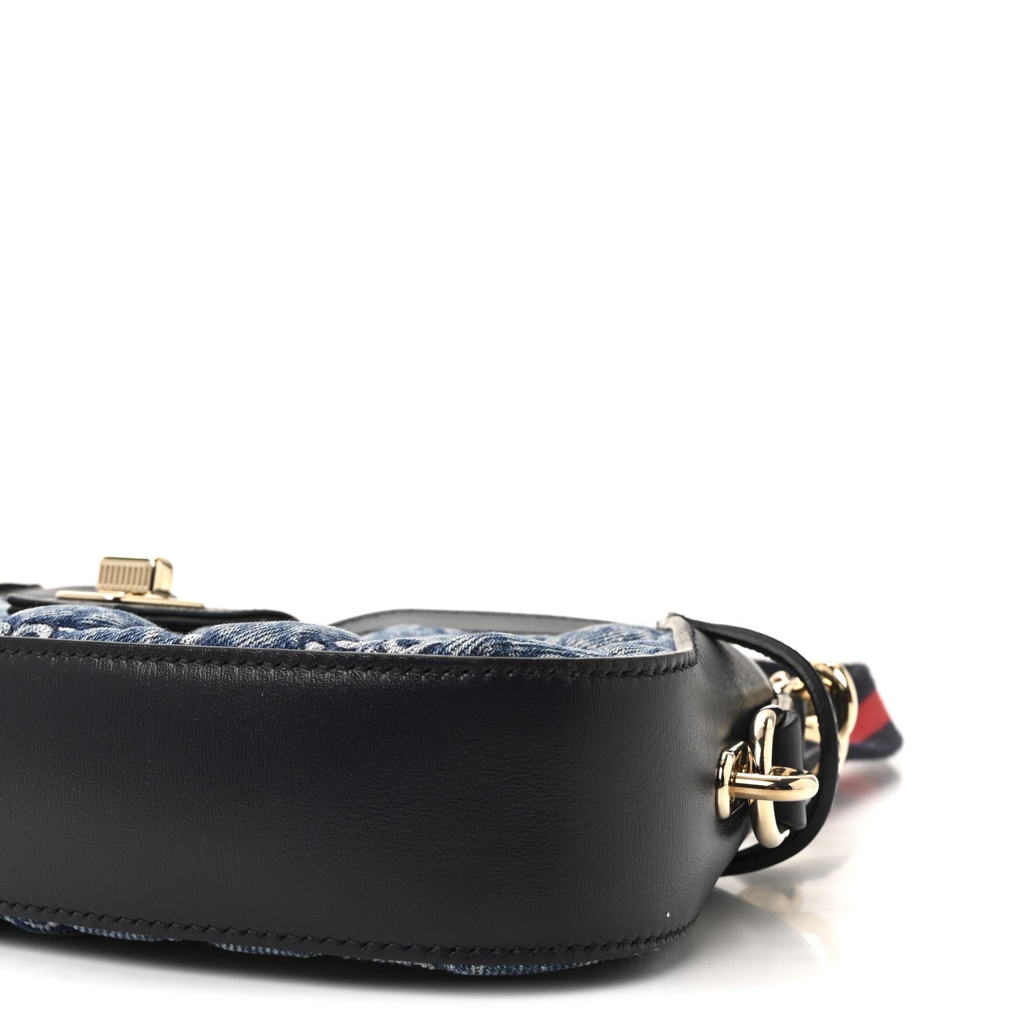 Gucci Denim GG Monogram Mini Moon Side Shoulder Bag Blue 9 of 9