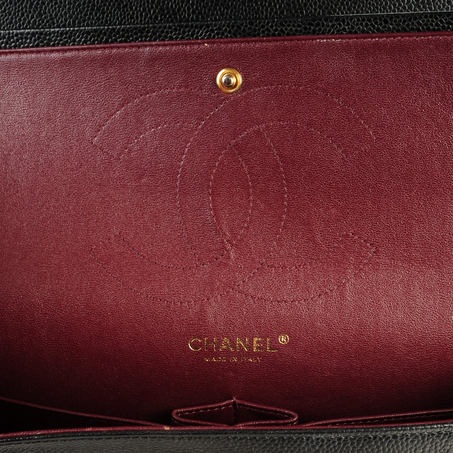 Caviar Quilted Jumbo Double Flap Black