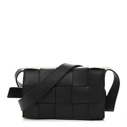 Bottega Veneta Lambskin Maxi Intreccio Small Cassette Crossbody Bag Black 1 of 9