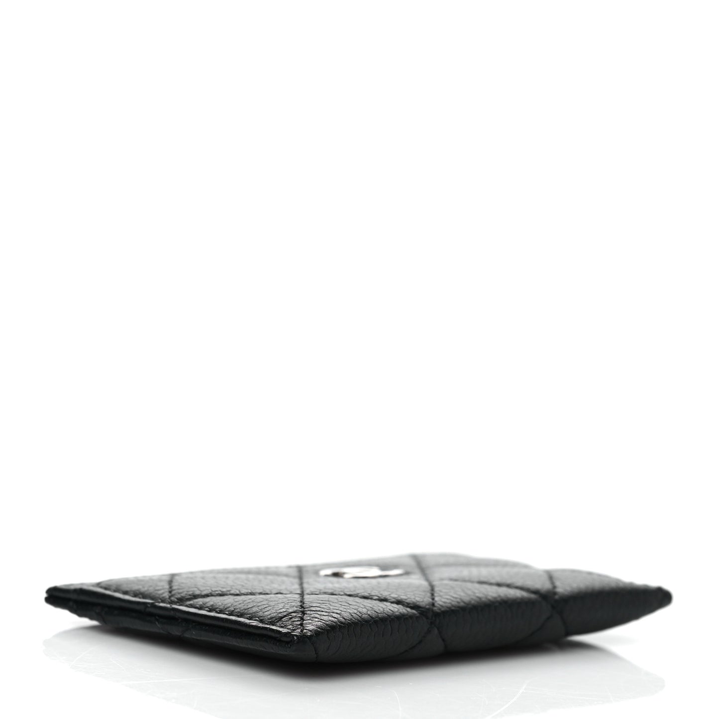 Caviar Quilted Card Holder Black