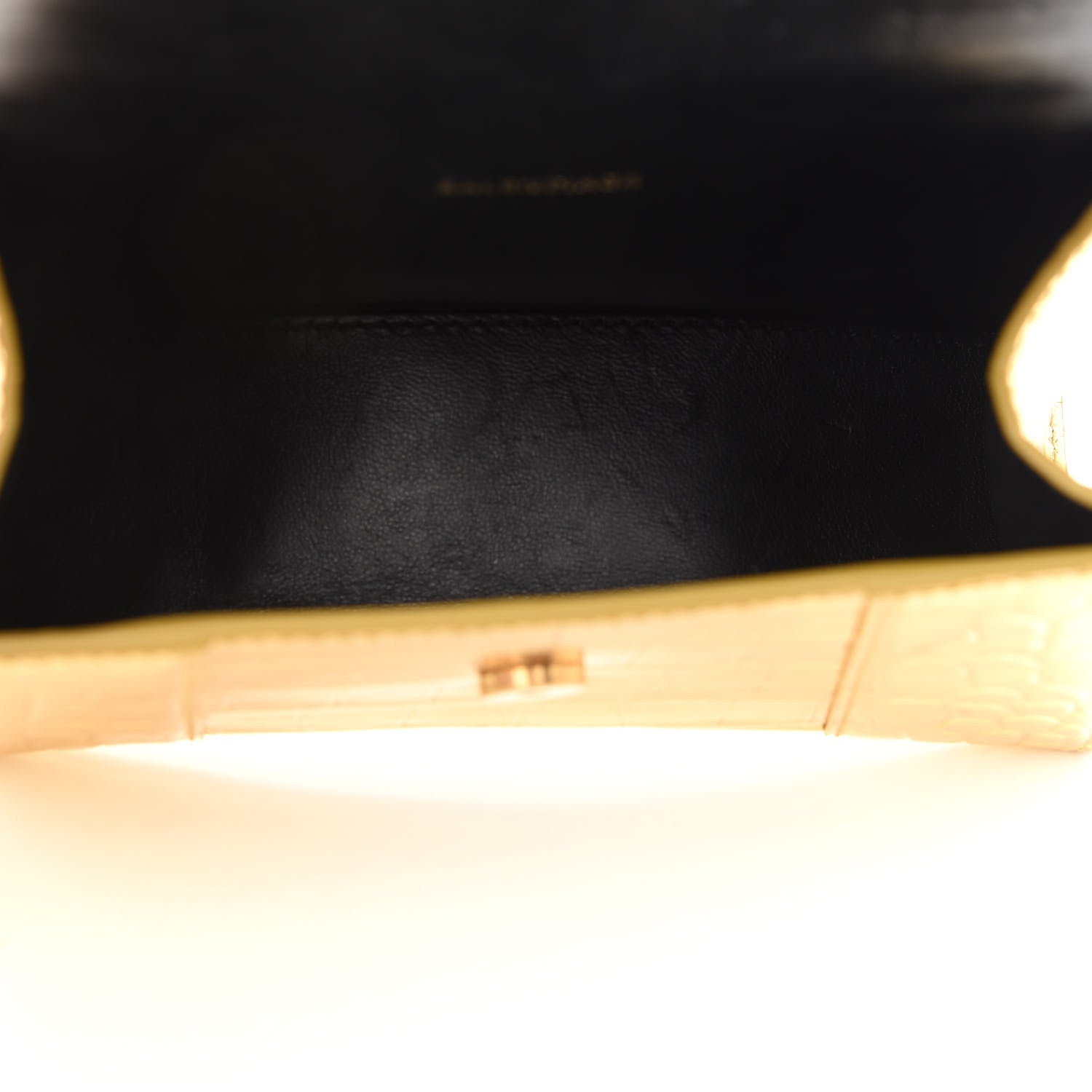 Balenciaga Metallic Calfskin Crocodile Embossed Hourglass Top Handle Bag XS Gold 5 of 10
