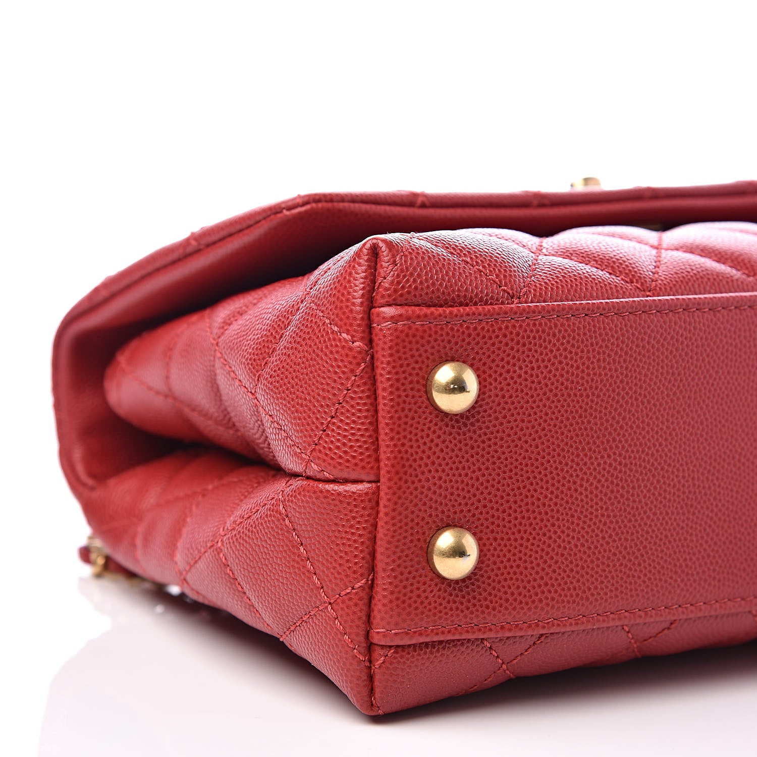 Chanel Caviar Quilted Mini Coco Handle Flap Dark Red 10 of 12