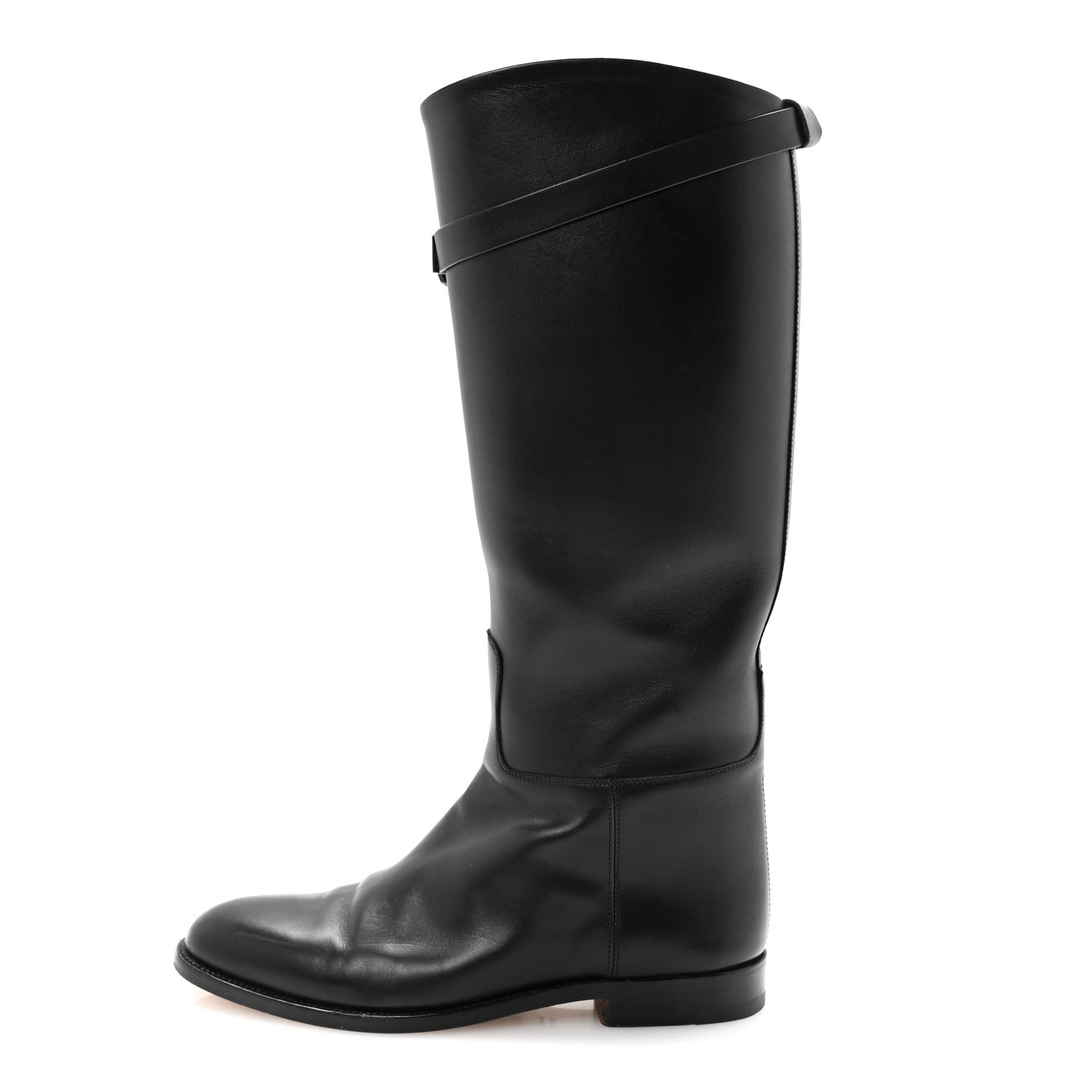 Hermes Box Kelly Jumping Boots 37.5 Black 1 of 9