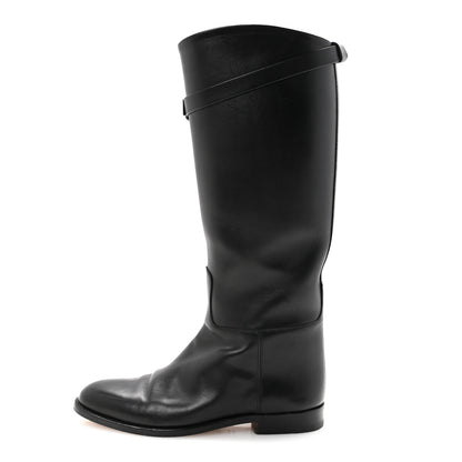 Hermes Box Kelly Jumping Boots 37.5 Black 1 of 9