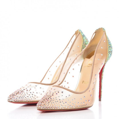 Christian Louboutin Crystal Strass Follies 100 Pumps 39.5 Version Jonguil 3 of 8