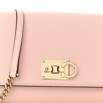Salvatore Ferragamo Calfskin Gancini Wallet On Chain Pink 6 of 9