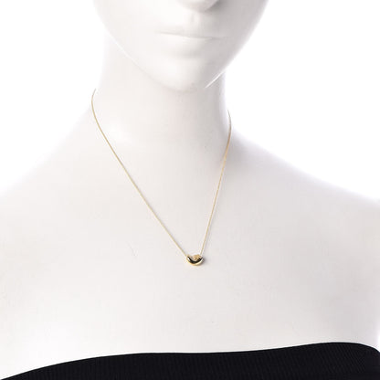 Tiffany 18K Yellow Gold 11mm Elsa Peretti Bean Pendant Necklace 2 of 9