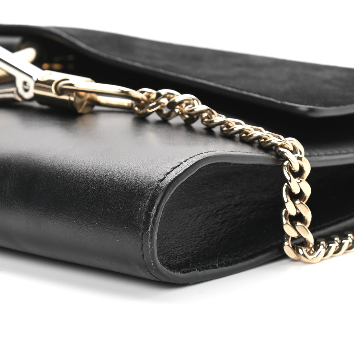 Suede Calfskin Faye Clutch Black