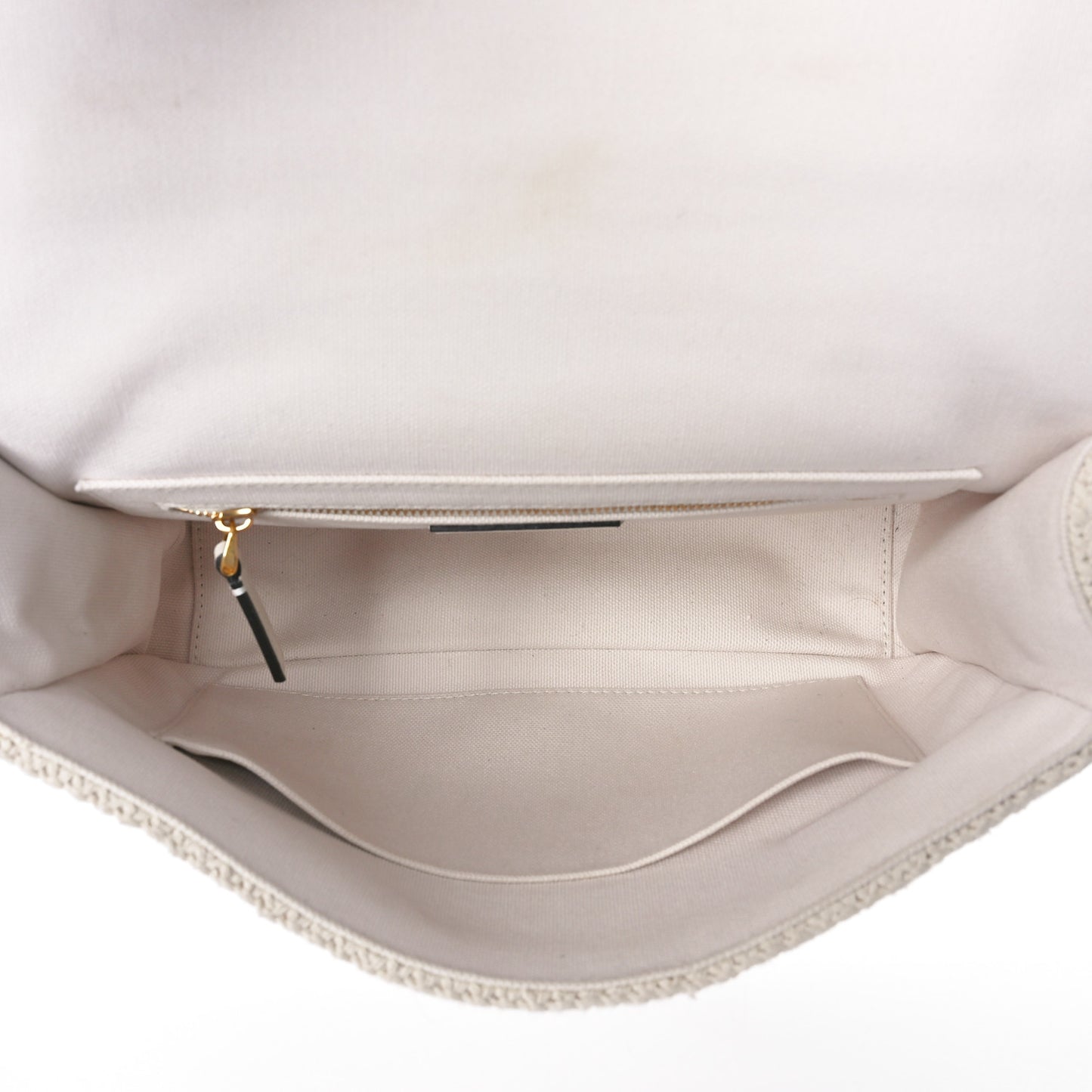 Knit Large Roman Stud Shoulder Bag Ecru