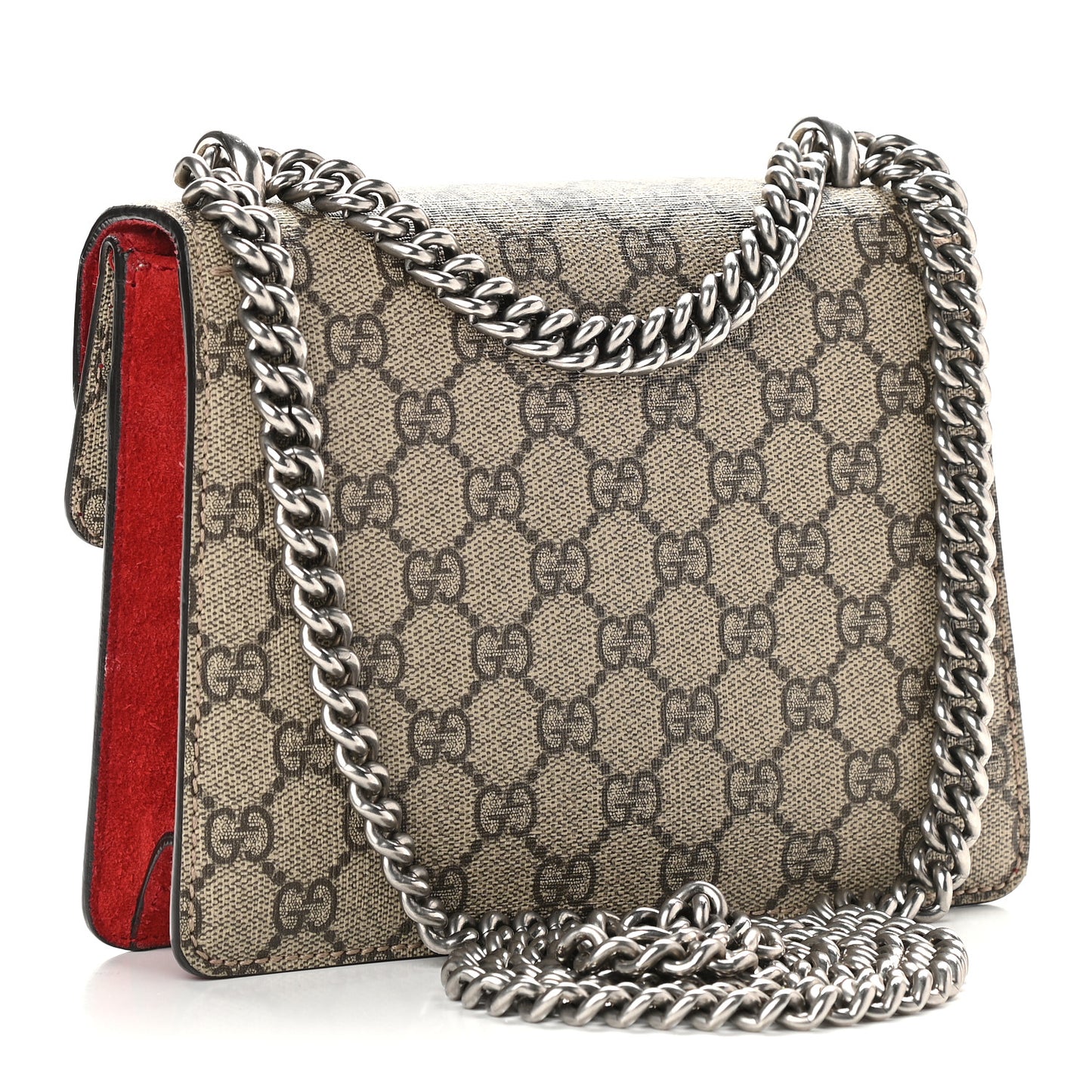 GG Supreme Monogram Mini Dionysus Shoulder Bag Hibiscus Red
