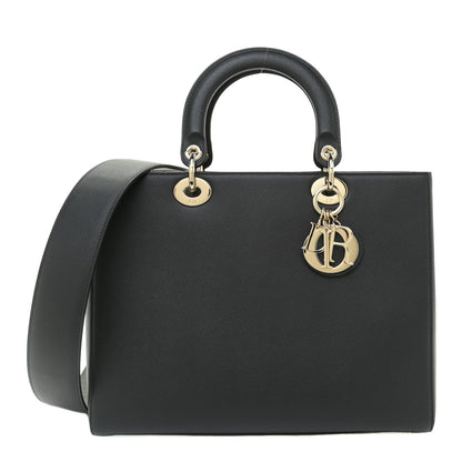 Christian Dior Grained Calfskin Large Lady Dior Black 1 of 10