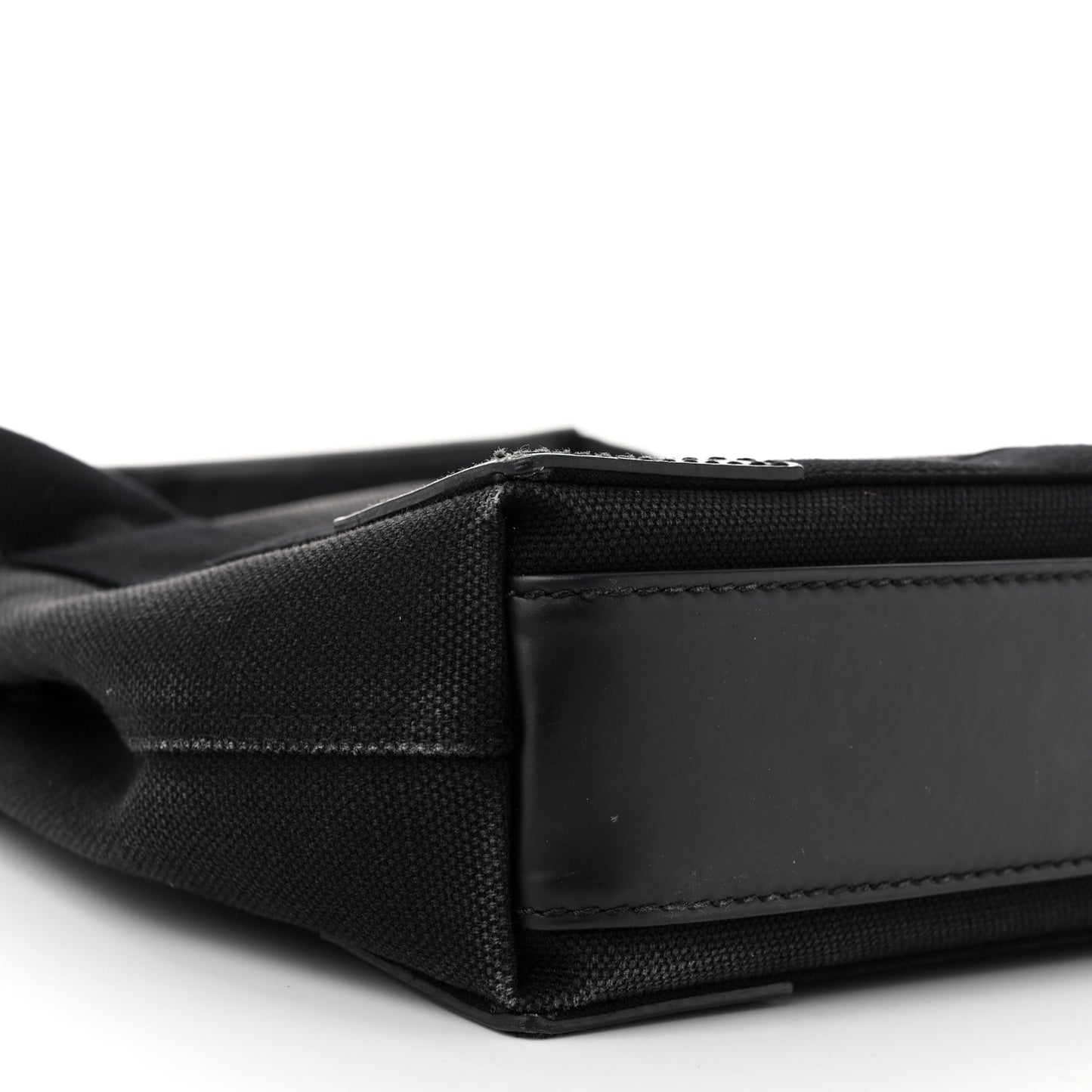 Cotton Canvas Calfskin Navy Cabas XS Black