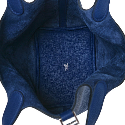 Hermes Taurillon Clemence Picotin Lock 18 PM Bleu Saphir 5 of 9