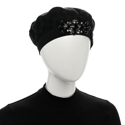 Chanel Cashmere Gripoix CC Beret M Black 2 of 7