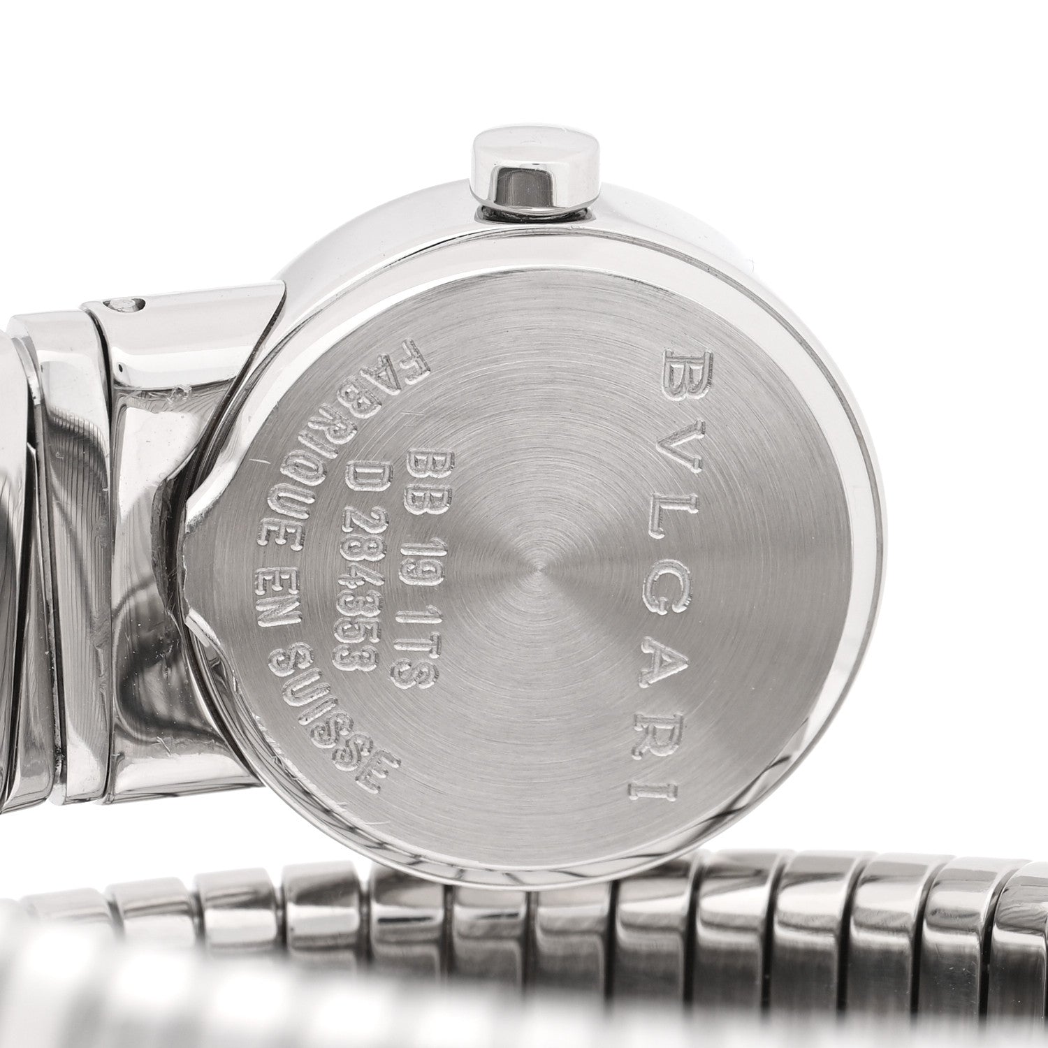 Bulgari Stainless Steel 19mm Serpenti Tubogas Double Spiral Quartz Watch Black 4 of 4