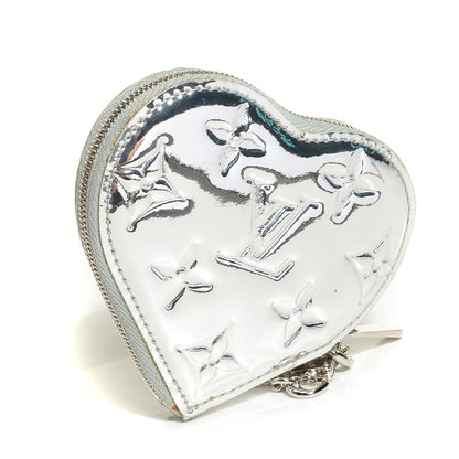 Louis Vuitton Monogram Miroir Heart Coin Purse Silver 3 of 7