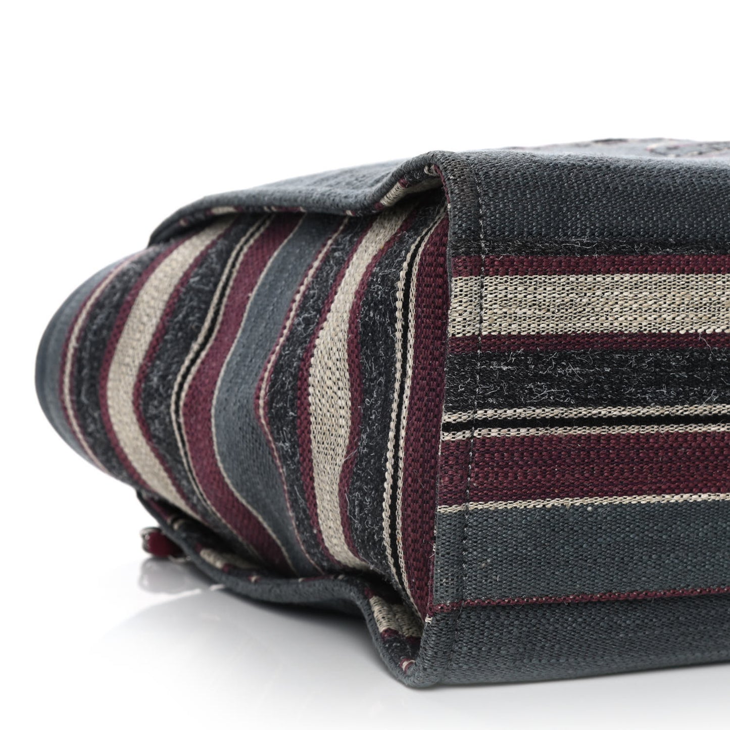 Striped Canvas Medium Deauville Tote Grey