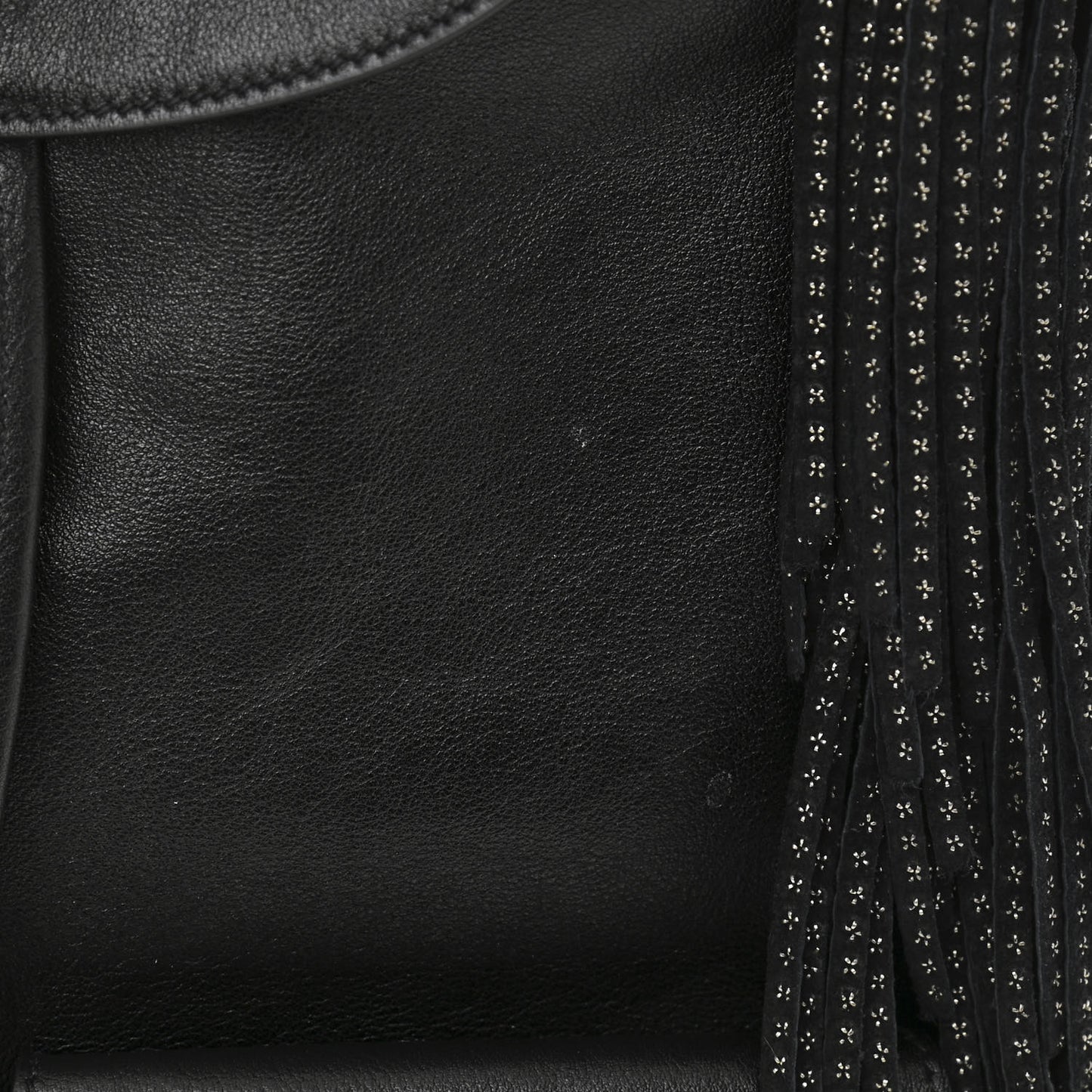 Calfskin Studded Fringe Festival Backpack Black
