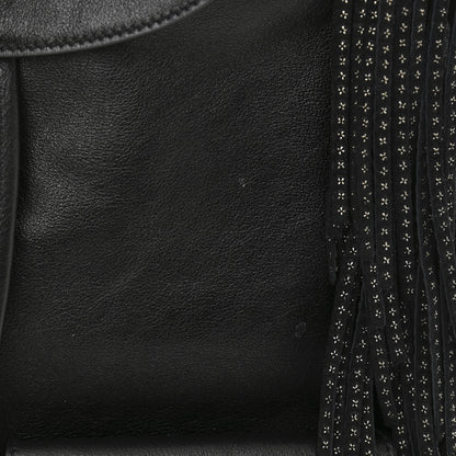 Saint Laurent Calfskin Studded Fringe Festival Backpack Black 13 of 13