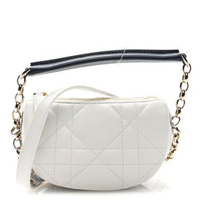 Christian Dior Lambskin Cannage Micro Dior Vibe Hobo Bag White 1 of 8