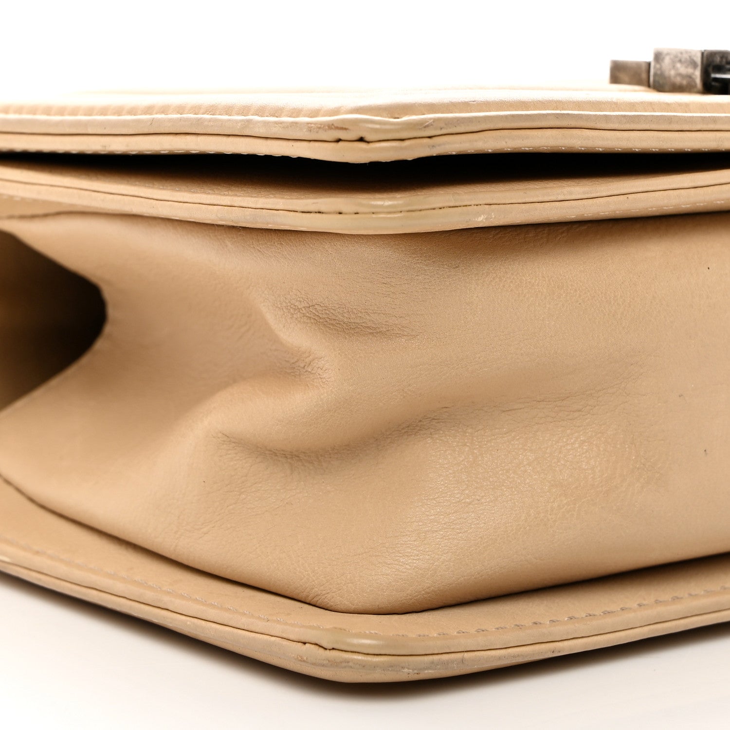 Chanel Calfskin Double Stitch Small Boy Flap Beige 9 of 10