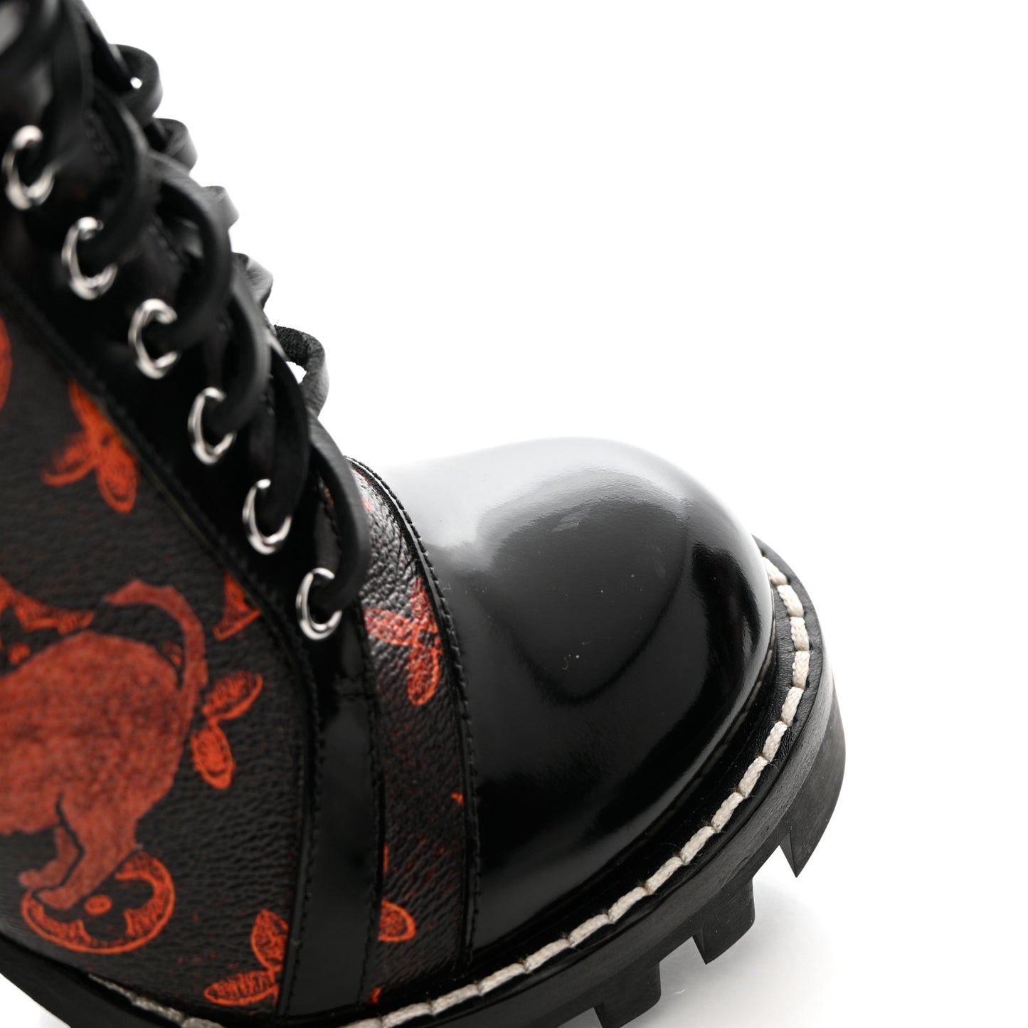 Patent Calfskin Catogram Star Trail Ankle Boots 38.5 Black Marron