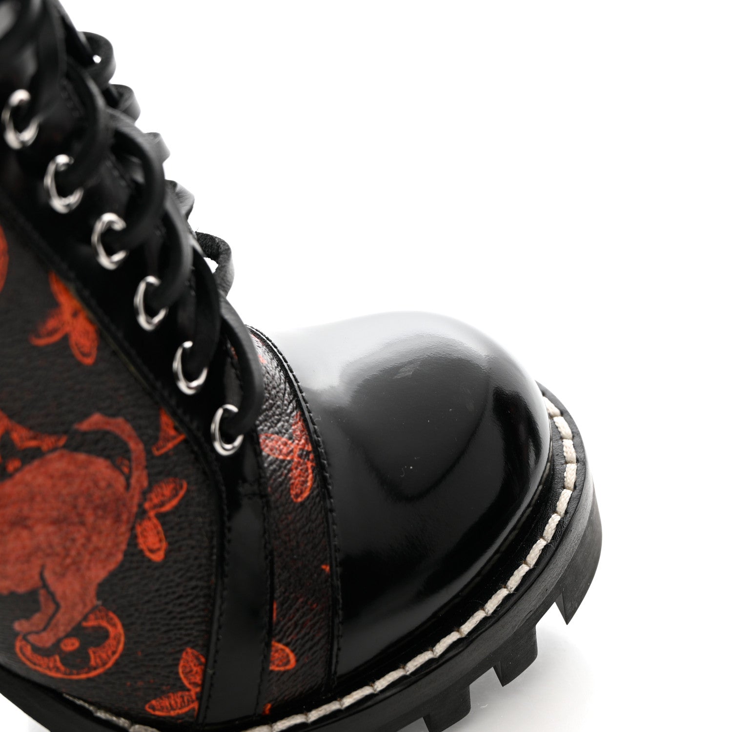 Louis Vuitton Patent Calfskin Catogram Star Trail Ankle Boots 38.5 Black Marron 9 of 10