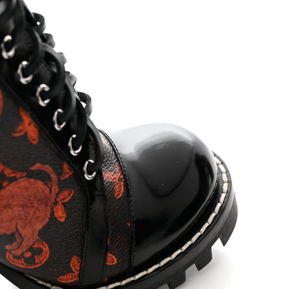 Louis Vuitton Patent Calfskin Catogram Star Trail Ankle Boots 38.5 Black Marron 9 of 10